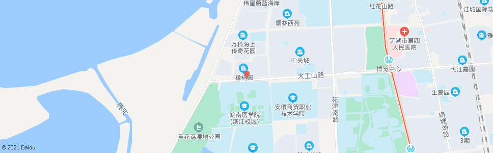 芜湖地大橡树园(南门)_公交站地图_芜湖公交_妙搜公交查询2024