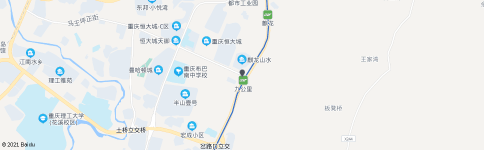 重庆巴南大道路口南_公交站地图_重庆公交_妙搜公交查询2024