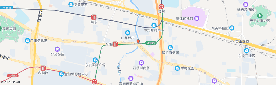 广州车陂(中山大道)_公交站地图_广州公交_妙搜公交查询2024
