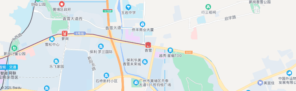 广州香雪八路_公交站地图_广州公交_妙搜公交查询2024