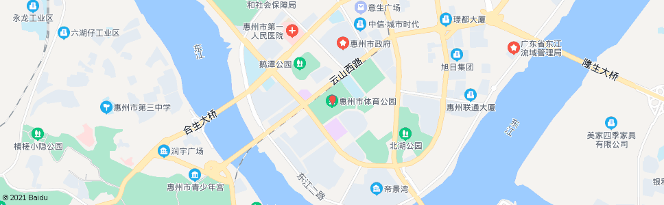 惠州体育馆_公交站地图_惠州公交_妙搜公交查询2025