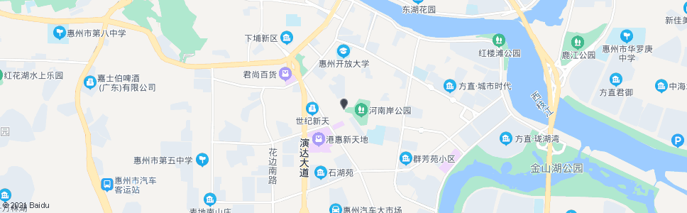 惠州河南岸市场_公交站地图_惠州公交_妙搜公交查询2025