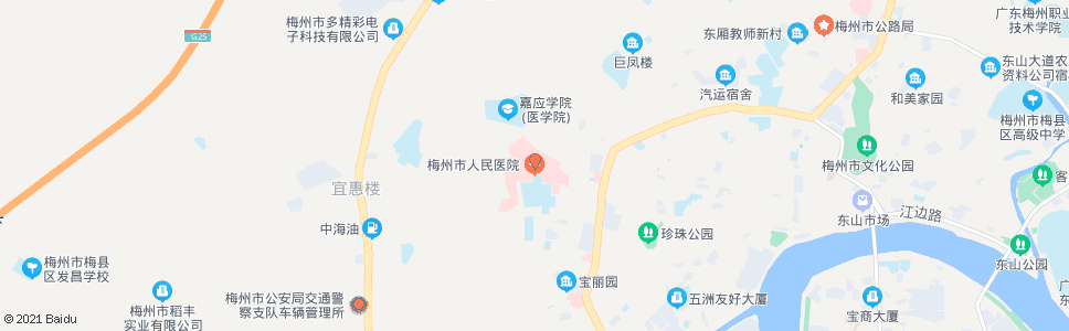 梅州粤东医院(梅县区人民医院)_公交站地图_梅州公交_妙搜公交查询2024