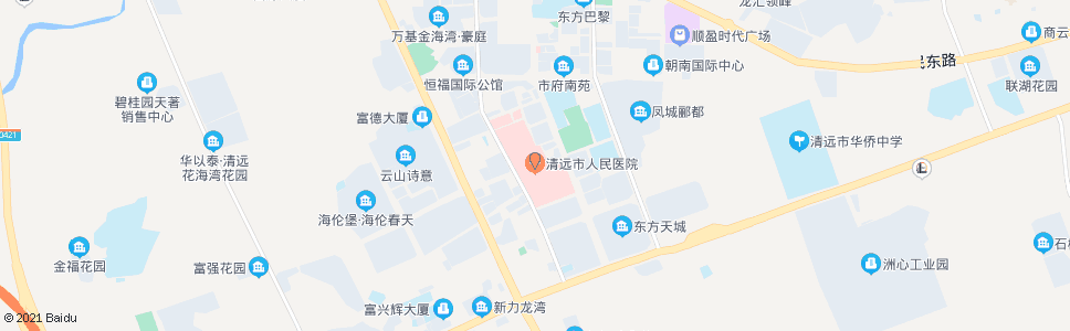 清远市人民医院后门_公交站地图_清远公交_妙搜公交查询2024