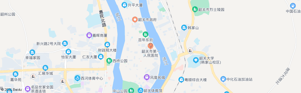 韶关风采楼(市一医院)_公交站地图_韶关公交_妙搜公交查询2024