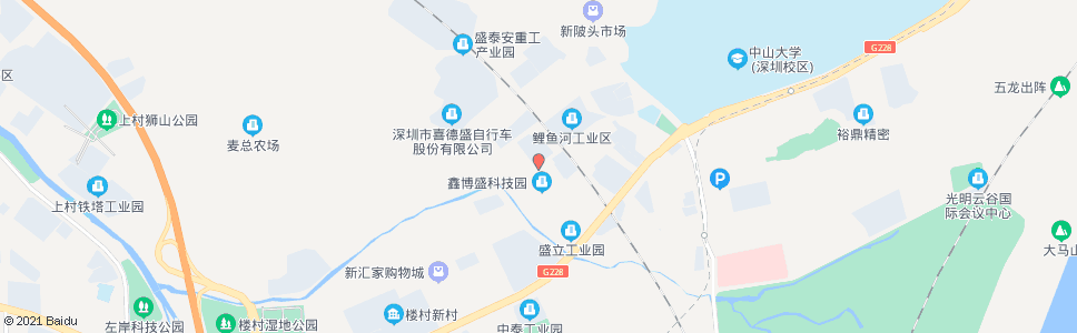 深圳鲤鱼河工业区_公交站地图_深圳公交_妙搜公交查询2024