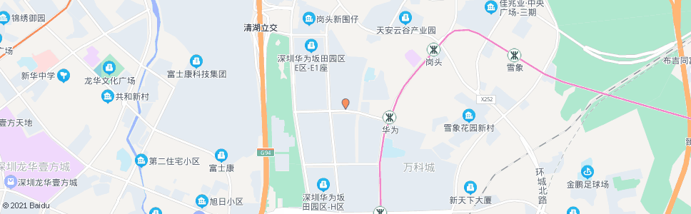 深圳坂田华为基地南门_公交站地图_深圳公交_妙搜公交查询2024