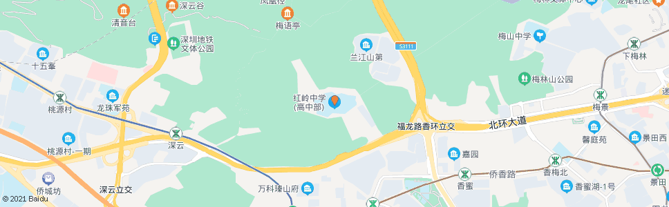 深圳红岭中学高中部_公交站地图_深圳公交_妙搜公交查询2024