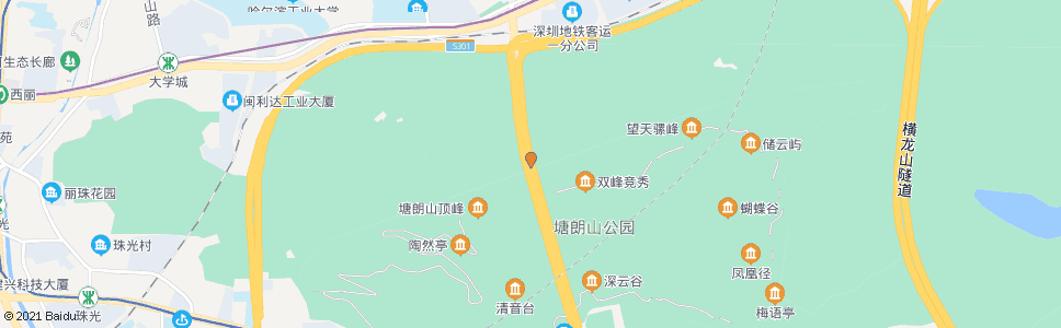 深圳塘朗山隧道道路口_公交站地图_深圳公交_妙搜公交查询2024