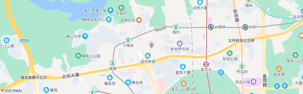 深圳梅林中学_公交站地图_深圳公交_妙搜公交查询2024