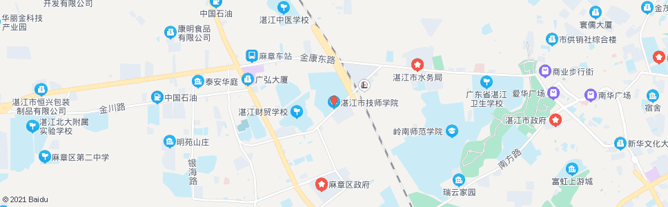 湛江技师学院_公交站地图_湛江公交_妙搜公交查询2024