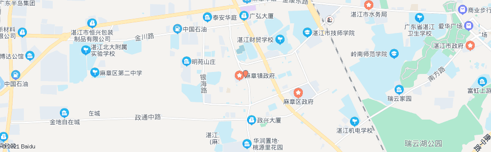 湛江麻章镇政府_公交站地图_湛江公交_妙搜公交查询2024