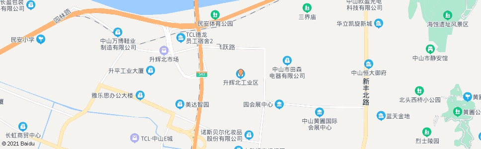 中山升辉北路口(南穗工业区)_公交站地图_中山公交_妙搜公交查询2024