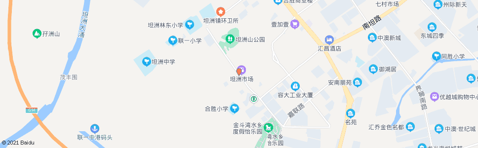 中山坦洲市场_公交站地图_中山公交_妙搜公交查询2024