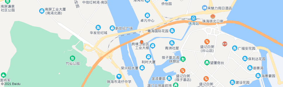 珠海跨境工业区北_公交站地图_珠海公交_妙搜公交查询2024