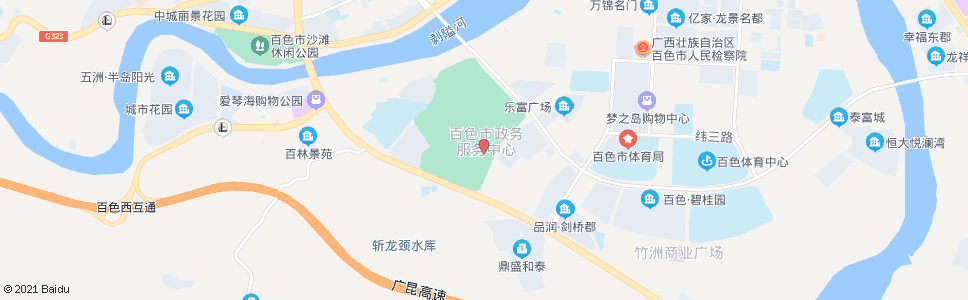 百色市政办证大厅_公交站地图_百色公交_妙搜公交查询2024