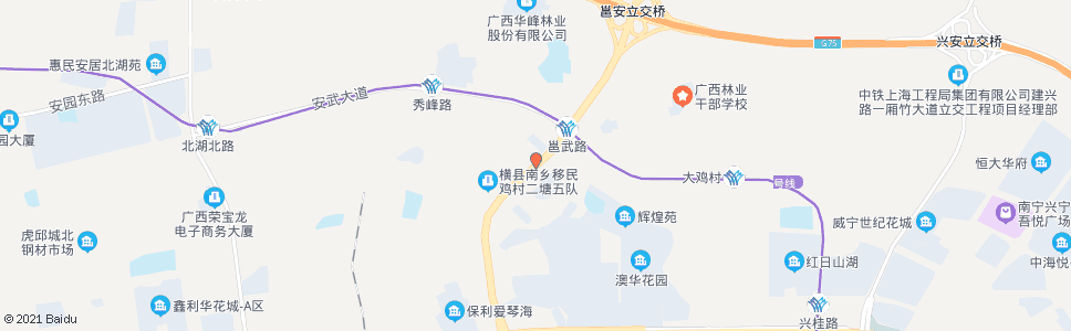 南宁高峰市场_公交站地图_南宁公交_妙搜公交查询2024