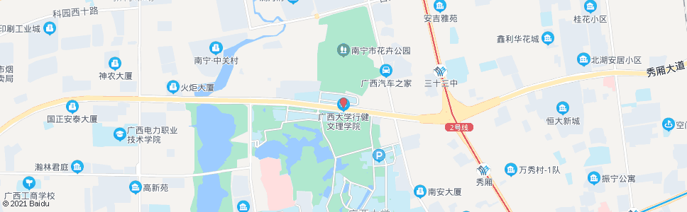 南宁西大行健文理学院_公交站地图_南宁公交_妙搜公交查询2024