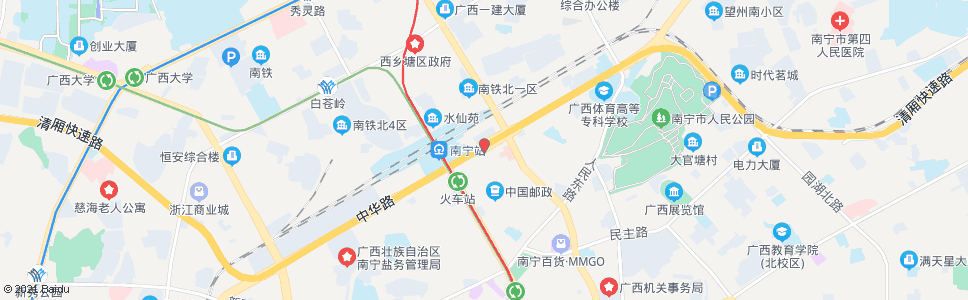 南宁火车站东(中华苏州路口)_公交站地图_南宁公交_妙搜公交查询2025