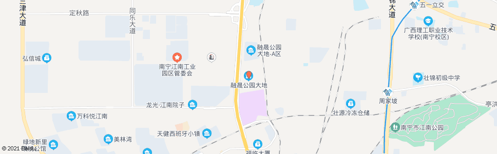 南宁沙井亭洪路口(融晟公园大地)_公交站地图_南宁公交_妙搜公交查询2024