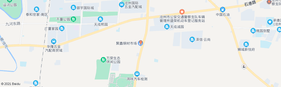 沧州聚鑫钢材市场_公交站地图_沧州公交_妙搜公交查询2024