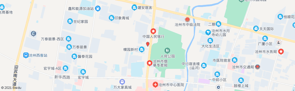 沧州团结小区(花园酒店)_公交站地图_沧州公交_妙搜公交查询2024