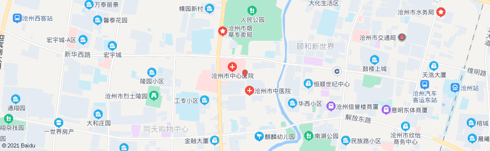 沧州新市医院东门_公交站地图_沧州公交_妙搜公交查询2024