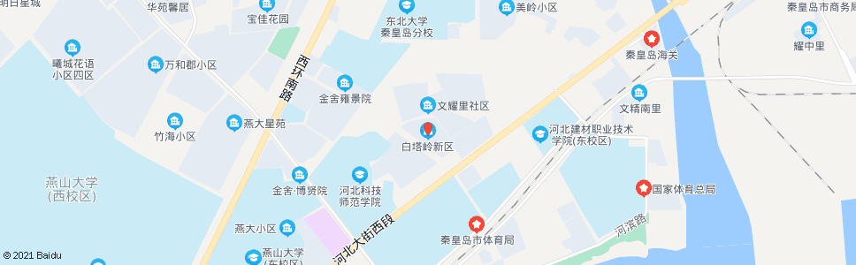 秦皇岛白塔岭(文坛路)_公交站地图_秦皇岛公交_妙搜公交查询2024