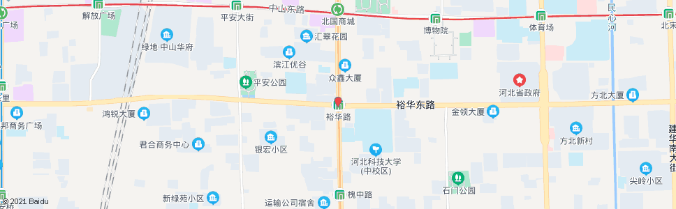 石家庄建设裕华路口_公交站地图_石家庄公交_妙搜公交查询2024