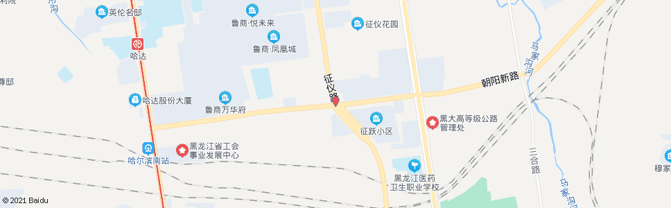 哈尔滨跃兴街与征仪路路口_公交站地图_哈尔滨公交_妙搜公交查询2024