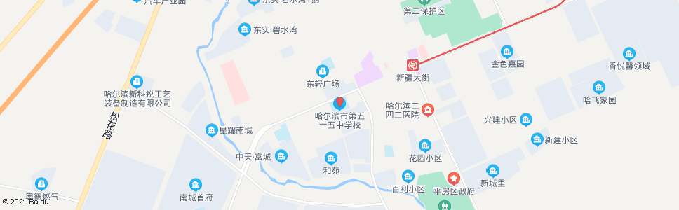 哈尔滨五十五中学(谷丰东街)_公交站地图_哈尔滨公交_妙搜公交查询2024