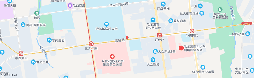 哈尔滨保健路测绘路口(铁路工程学院)_公交站地图_哈尔滨公交_妙搜公交查询2024