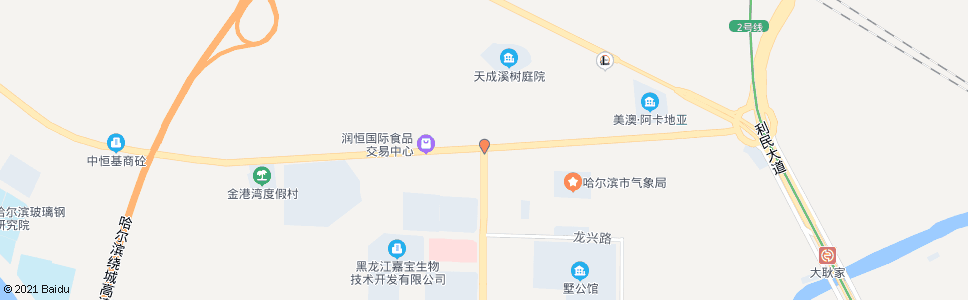 哈尔滨润恒大市场(翻身岗)_公交站地图_哈尔滨公交_妙搜公交查询2024