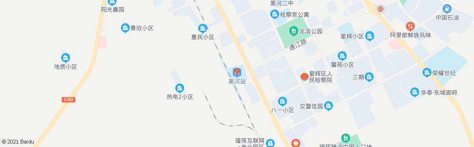 黑河铁路街_公交站地图_黑河公交_妙搜公交查询2024