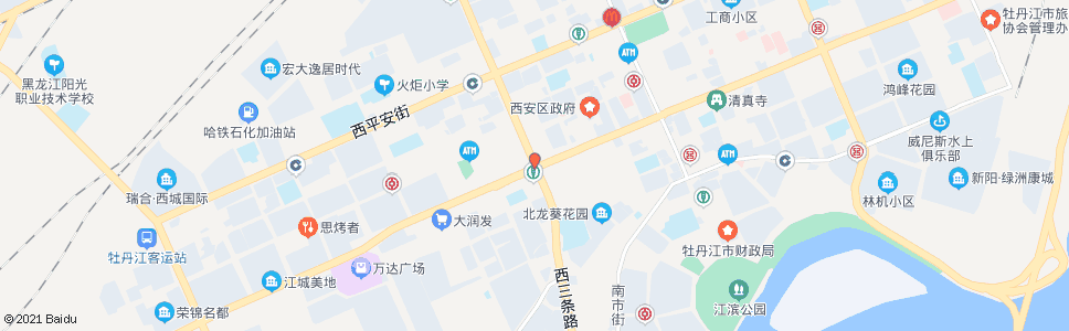 牡丹江新安街口(西三条路)_公交站地图_牡丹江公交_妙搜公交查询2024