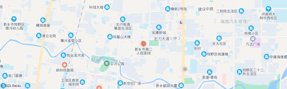 新乡市第二人民医院(工人街)_公交站地图_新乡公交_妙搜公交查询2024