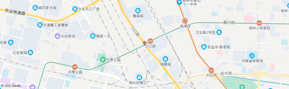 郑州沙口路黄河路站_公交站地图_郑州公交_妙搜公交查询2024