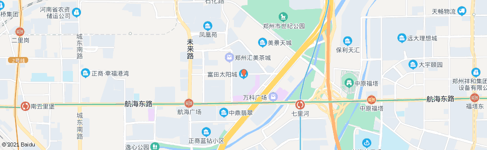 郑州航海路中州大道(富田太阳城站)_公交站地图_郑州公交_妙搜公交查询2024