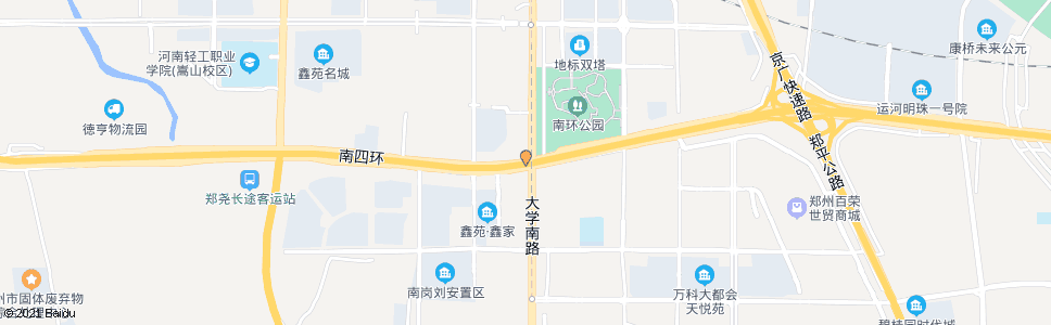 郑州南四环大学南路_公交站地图_郑州公交_妙搜公交查询2024