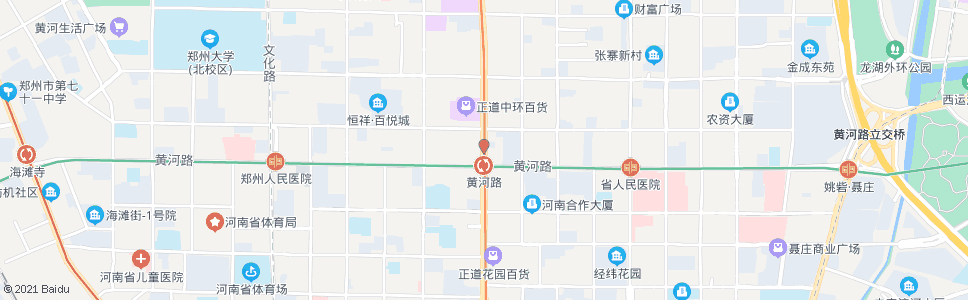 郑州花园路黄河路_公交站地图_郑州公交_妙搜公交查询2024