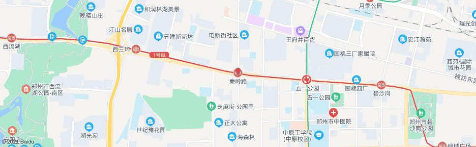 郑州秦岭路中原路_公交站地图_郑州公交_妙搜公交查询2024