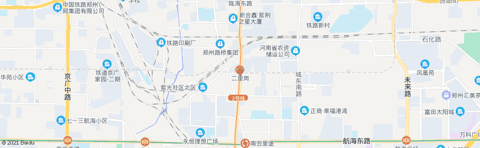 郑州紫荆山路二里岗南街_公交站地图_郑州公交_妙搜公交查询2024