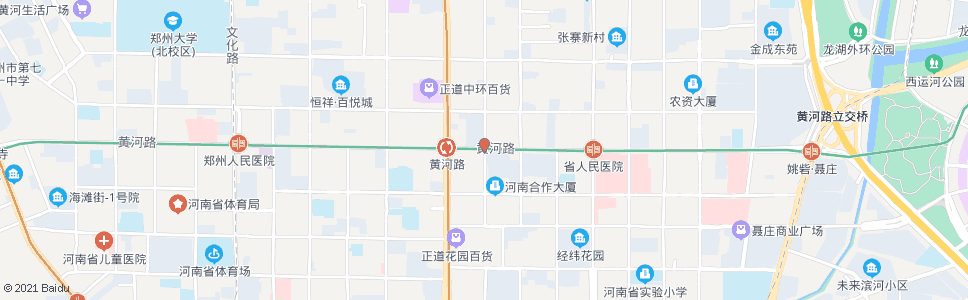 郑州政六街黄河路_公交站地图_郑州公交_妙搜公交查询2024