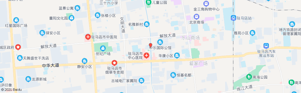 驻马店健康路口_公交站地图_驻马店公交_妙搜公交查询2024