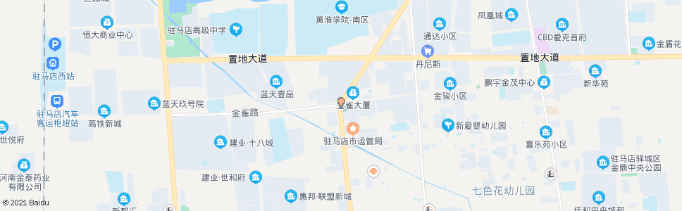 驻马店金雀路天中山大道口_公交站地图_驻马店公交_妙搜公交查询2024