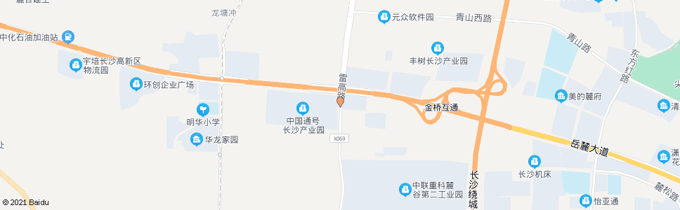 长沙雷高路岳麓大道南_公交站地图_长沙公交_妙搜公交查询2024