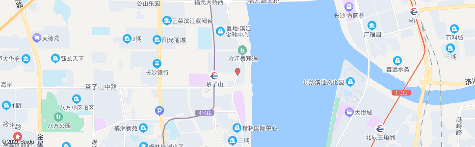 长沙滨江景观道茶子山路口_公交站地图_长沙公交_妙搜公交查询2025