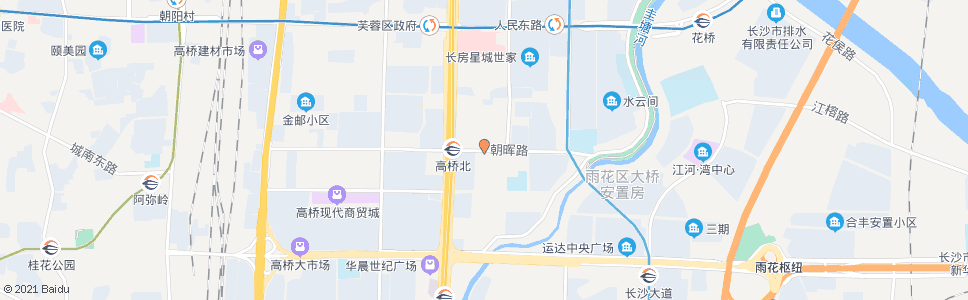 长沙朝晖路嘉雨路口_公交站地图_长沙公交_妙搜公交查询2024