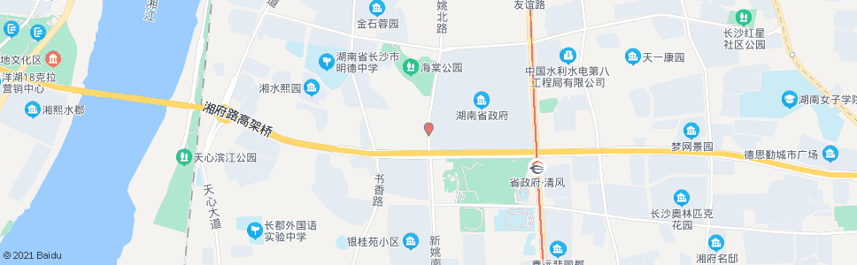 长沙新姚路湘府路口_公交站地图_长沙公交_妙搜公交查询2025