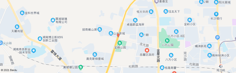 长沙含光路西二环路口_公交站地图_长沙公交_妙搜公交查询2024